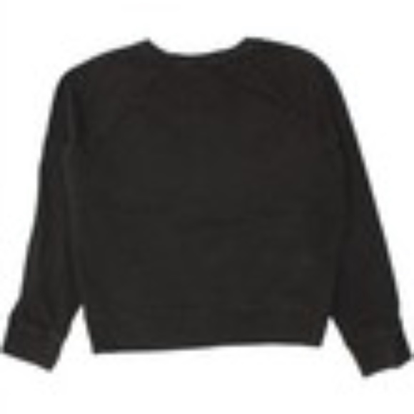 J.CREW Cropped Sweatshirt Love. Graphic Long Sleeve White Print on Black (M) - Picture 4 of 7